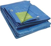 S&S-Shop Tarpaulin, 4 m x 6 m - 24 m², 75 g/m², Waterproof, Tear-Resistant, UV-Stable, Blue, Sand