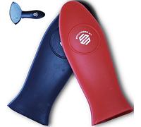 S&S UKessentials Classic Hot Handle Holders - Heat Resistant Pan Handle Covers, Non-Slip (Red & Black, 2 Pcs)