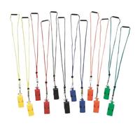 S&S Worldwide Arbiter Pealess Whistle and Breakaway Lanyard. Extremely Loud ABS Plastic Whistles. 2 Each in 6 with Matching Colored Breakaway Lanyards. Set of 12.