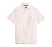 (S, Sandlewood) Tommy Hilfiger Mens Vertical Stripe Linen Blend Shirt