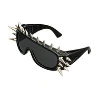 S SANGLE SOPFFY Punk Spike Sunglasses - Goth Y2k Rock Accessory with Metal Studs/Rivets for Halloween Cosplay, Club Rave, Cyberpunk Motorcycle Costume