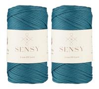 S Sensy 3mm - Premium Polypropylene Macrame Cord 2 Skeins Peacock 131 Yards
