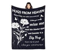 S SERUYOO Hug from Heaven Blankets, Memorial Sympathy Gifts for Loss of Loved One, Memorial Blanket, Best Bereavement Gift Idea, Condolences Gift for Loss 60" x 50" Throw Blanket for Couch (Black)