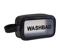 S Sets Wash Bags with Handle for Travelling Makeup Bags Multi Functional PVC Storage Bag Handbags for Women (Black, One Size)