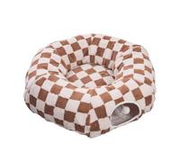 S-Shape 2-in-1 Plush Cat Tunnel Bed Donut Cave Nest | Self-Warming Detachable Burrow Non-Slip Foldable Machine Washable for Small Cats Dachshund