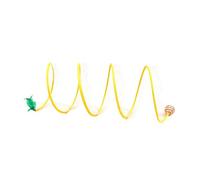 S-Shape Cat Tunnel Toy Foldable Wire Frame Play Tube Bendable Hideout with Plush Mouse Interactive for Kittens Indoor 70cm B