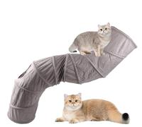 S-Shape Collapsible Cat Tunnel Toy in suede, Large cat tunnels for indoor Soft Fau for indoor cats rabbits adult 132 * 25cm cat toys accessories