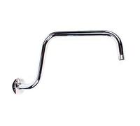 S-Shape Shower Arm Wall-Mounted Shower Head Extension Arm Chrome Plated Steel Long Goose Neck Curve for Fixed Shower Head Replacement