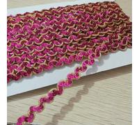 S-Shaped Curved Edge with Sequin Fabric Lace Ribbon DIY Cheongsam Dress Skirt Toy Doll Shining Headdress Bar Code-See The Picture_d-1 Yard