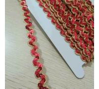 S-Shaped Curved Edge with Sequin Fabric Lace Ribbon DIY Cheongsam Dress Skirt Toy Doll Shining Headdress Bar Code-See The Picture-1 Yard
