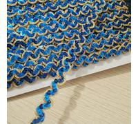 S-Shaped Curved Edge with Sequin Fabric Lace Ribbon DIY Cheongsam Dress Skirt Toy Doll Shining Headdress Bar Code-See The Picture_e-1 Yard