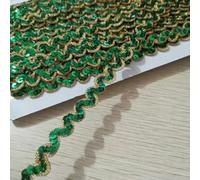 S-Shaped Curved Edge with Sequin Fabric Lace Ribbon DIY Cheongsam Dress Skirt Toy Doll Shining Headdress Bar Code-See The Picture_c-1 Yard
