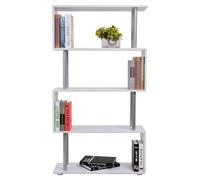 HOMCOM Wooden Wood S Shape Storage Display Unit Bookcase Bookshelf Room Divider