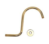S Shaped Shower Arm Stainless Steel Shower Head Extension Arm Brushed Gold High - Rise Riser Pipe with Flange for Tall Users and Modern Bathrooms