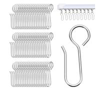 S-Shaped Small Metal Curtain Hooks - 60 Pcs Drapery Hooks for Ceiling Track