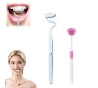 S Shaped Toothbrush, Multi-Functional S-Shaped Toothbrush, Scientific Vertical Brush Comprehensive Care for Teeth and Gums, Ultra-Clean Adult Soft toothbrushes (Blue-B)