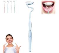 S Shaped Toothbrush, Multi-Functional S-Shaped Toothbrush, Scientific Vertical Brush Comprehensive Care for Teeth and Gums, Ultra-Clean Adult Soft toothbrushes (Blue)