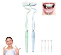 S Shaped Toothbrush, Multi-Functional S-Shaped Toothbrush, Scientific Vertical Design for Teeth and Gum Care, Soft Bristles Deep Cleaning and Massaging (2PCE)