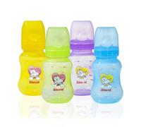 S Shield Baby Classic Plus Breast Milk Storage Feeding Bottles, 4 Pack of 4.5 Ounce Breastfeeding Bottles with Slow Flow Nipples and Travel Caps, Made Without BPA (3 Month+)