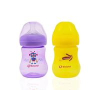 S Shield Baby Crystal Feeding Bottles Slow Flow Breast-Like Nipple with Anti-Colic Valve with Travel Caps, Made with Polypropylene and BPA Free, 12M+ - 6oz/180ml (Pack of 2)