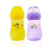 S Shield Baby Crystal Feeding Bottles Slow Flow Breast-Like Nipple with Anti-Colic Valve with Travel Caps, Made with Polypropylene and BPA Free,- 12M+ - 9oz/260ml (Pack of 2)