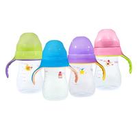 S Shield Baby Glow in The Dark Feeding Bottle with Handle - 6oz/180ml - 12M+ - DRIP Free, BPA Free, PP (Pack of 4)