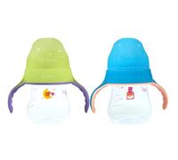 S Shield Baby Glow in The Dark Feeding Bottle with Handle - 6oz/180ml - 12M+ - DRIP Free, BPA Free, PP (Pack of 2)