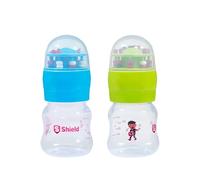 S Shield Baby Rattle Cap Feeding Bottle with Toy Cap, with Slow Flow Nipples Made with Polypropylene Plastic, BPA Free (Safest Baby Feeding Choice) - 2oz/60ml (Pack of 2)