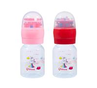 S Shield Baby Rattle Cap Feeding Bottle with Toy Cap, with Slow Flow Nipples Made with Polypropylene Plastic, BPA Free (Safest Baby Feeding Choice) - 4.5oz/125ml (Pack of 2)