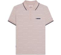 (S, Silver Lining) Lambretta Mens Repeat Logo Short Sleeve Cotton All Over Print Polo Shirt Top