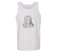 (S) Sir Isaac Newton Portrait Art Science Mens White Basic Tank Top Singlet T Shirt
