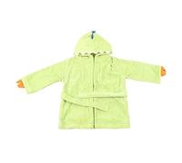 S Size Children Bathrobe Pure Cotton Dinosaur Style Bathrobe Home Yellow Green Soft Touch Open Front Design