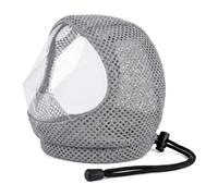 S Size Grey Breathable Mesh Cat Bubble Muzzle, Adjustable Anti-Bite Transparent Face Mask for Small 1.5-4kg Kittens, Safe Pet Cover for Cat Nail Trimming & Daily Grooming (Neck Circumference ≤28cm)