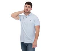 (S, Sky) Timberland Mens Miller River Pique Short-Sleeved Polo Shirt