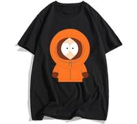 S-South-Park T Shirts Funny Print Casual Cotton Tshirts Tops Men Summer Short Sleeve Men T Shirt Crimson Dawn Cartoon Black