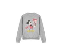 (S, Sport Heather) Disney Unisex Adult Mickey Mouse Present Christmas Sweatshirt
