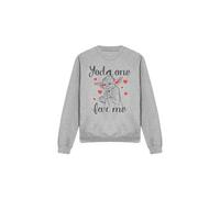 (S, Sport Heather) Star Wars Unisex Adult Yoda One For Me Valentine's Day Sweatshirt