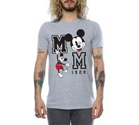 (S, Sports Grey) Disney Mens Jump And Wink Mickey Mouse T-Shirt