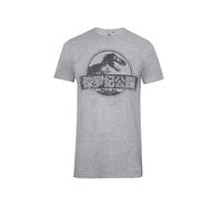 (S, Sports Grey) Jurassic Park Mens Chinese Logo Marl T-Shirt