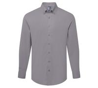 (S, Steel Grey) Premier Mens Supreme Oxford Long-Sleeved Shirt