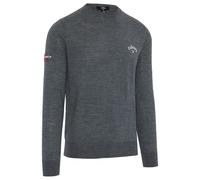 (S, Steel Heather) Callaway Golf Mens 2025 Crew Neck Merino Mix Thermal Opt-Dri Easy Care Sweater