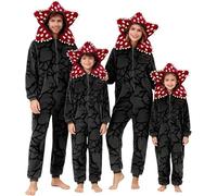 S-Strangers DDemogorgons Fleece Hooded Onesies for Kids Adults Monster Outfit Cosplay Costume Bodysuit Scary Fancy Dress Up Fluffy Matching Family Zip Up Jumpsuit