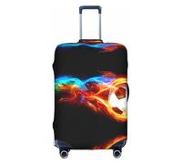 S Stylish Suitcase Cover Protector - Elastic Fire Dragon Roll Soccer Print Luggage Travel Accessories, Stretch Baggage