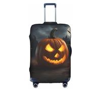 S Suitcase Cover Protector â€“ Halloween Pumpkin Print Luggage Case for Women & Girls, Travel Accessories, Aesthetic Tags