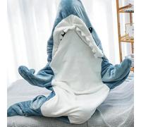 (S) Super Soft Shark Blanket Hoodie Adult, Shark Blanket Cozy Flannel Hoodie