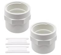 S SYDEIN 2Pcs 1-1/2 Inch PVC Pipe Fitting, White Slip to Female Thread PVC Coupling Fittings Adapter, SCH40 Slip Coupling