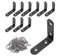 S SYDIEN 10Pcs L Bracket Corner Brace, 2 x 2 Inch Black L Brackets