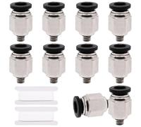 S SYDIEN 10PCS Push to Connect Fittings 6mm Tube OD x M5 Thread Male Straight Pneumatic Connector Air Hose Quick Connect Fittings Black PC6-M5
