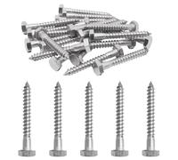 S SYDIEN 20PCS 1/4" X 2" Hex Head Lag Screws, 304 Stainless Steel Lag Bolts for Wood Heavy Duty Lag Screws for Wood TV Mounts Deck Boat Repair