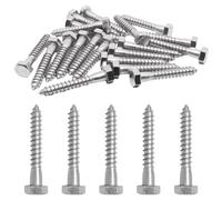 S SYDIEN 20PCS 5/16" X 2" Hex Head Lag Screws, 304 Stainless Steel Lag Bolts for Wood Heavy Duty Lag Screws for Wood TV Mounts Deck Boat Repair